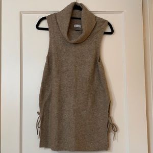 Sleeveless cowl neck sweater